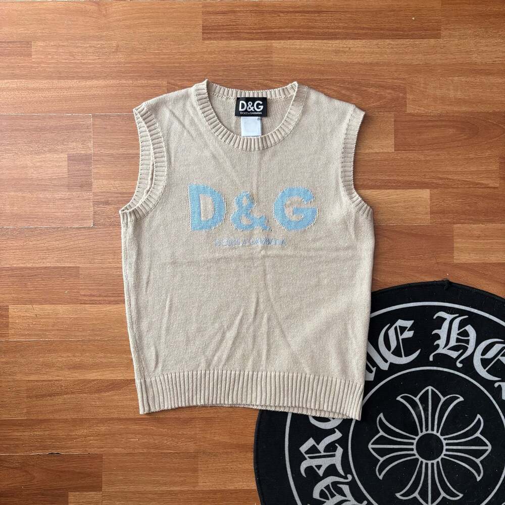 Vintage D&G Dolce & Gabbana Khaki Knit Sweater Vest